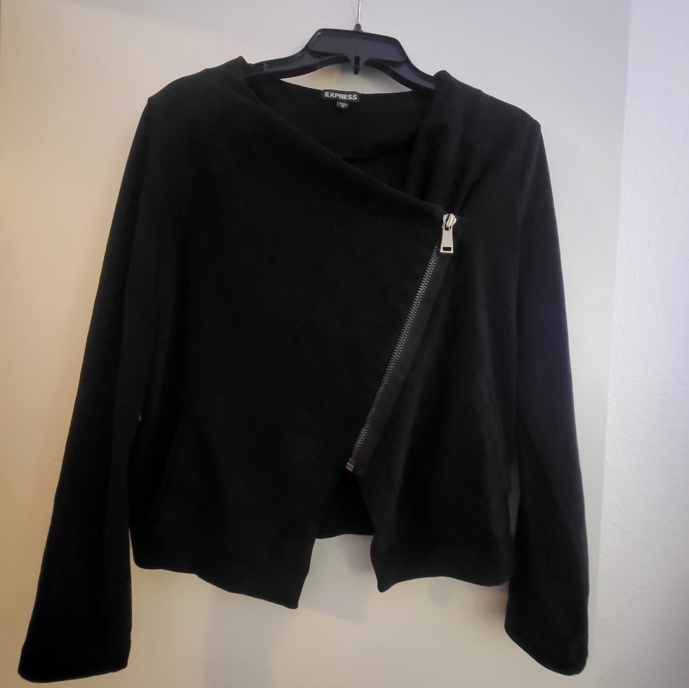 Black Long Sleeve Jacket Blazer Half Zip EXPRESS M